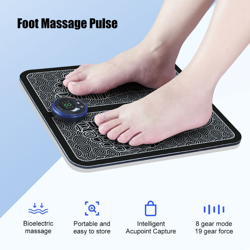 Tapete Massageador, Para os Pés. Fisioterapia de Relaxamento Muscular para os Pés. Com Bateria Recarregável