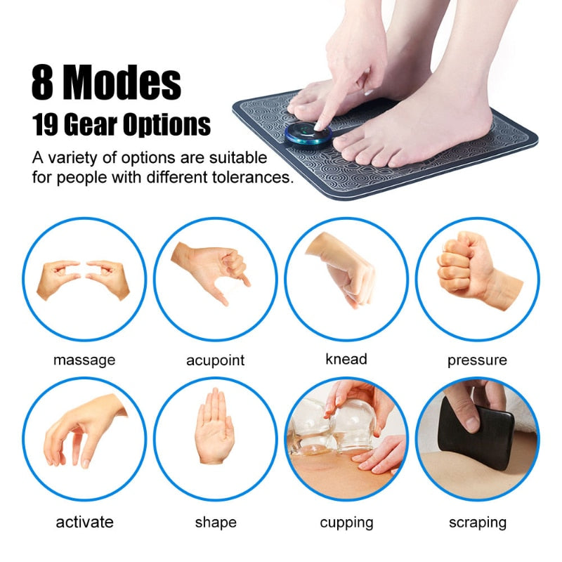 Tapete Massageador, Para os Pés. Fisioterapia de Relaxamento Muscular para os Pés. Com Bateria Recarregável