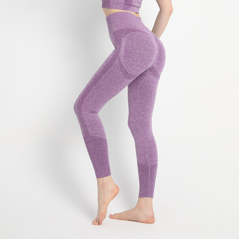 Leggins para Yoga e Esportes Fitness, sem Costuras e com Compressões Estruturadas