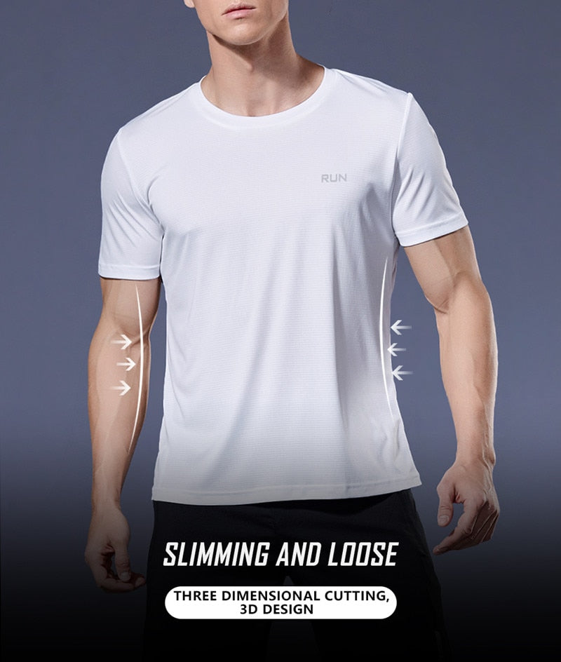 Camiseta Masculina de Treino, Com Secagem Rápida e Respirável. Atente para a Conversão da Numeração