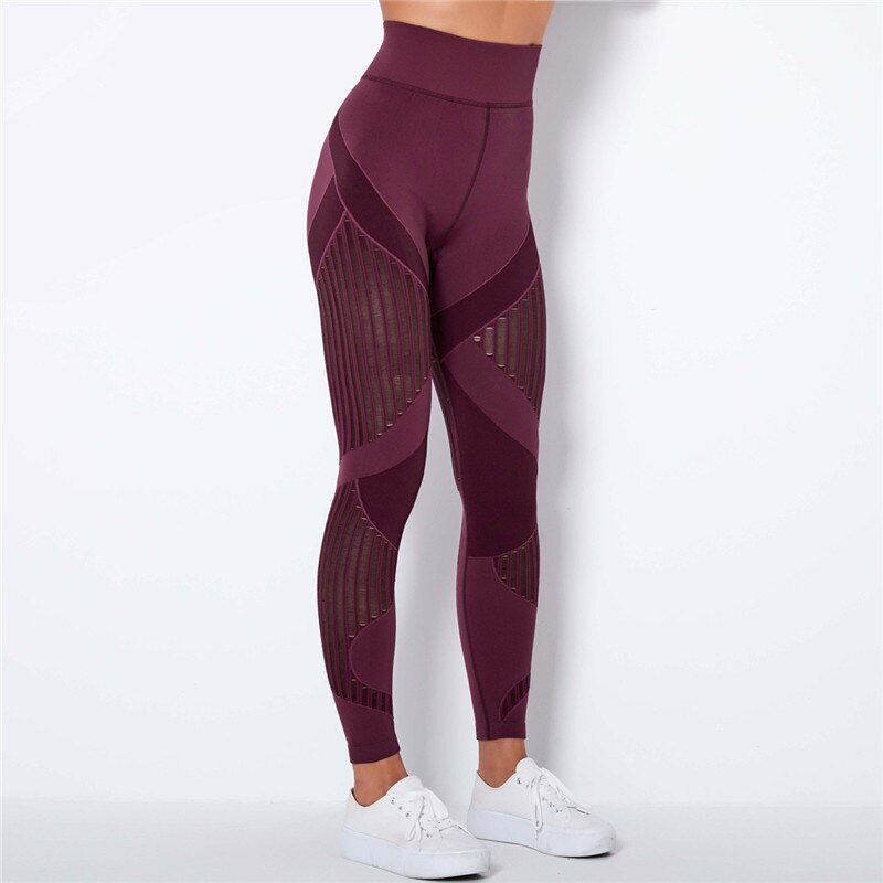 Leggings para Esporte Fitness, sem Costura, Cintura Alta, com Diversas Faixas de Compressão