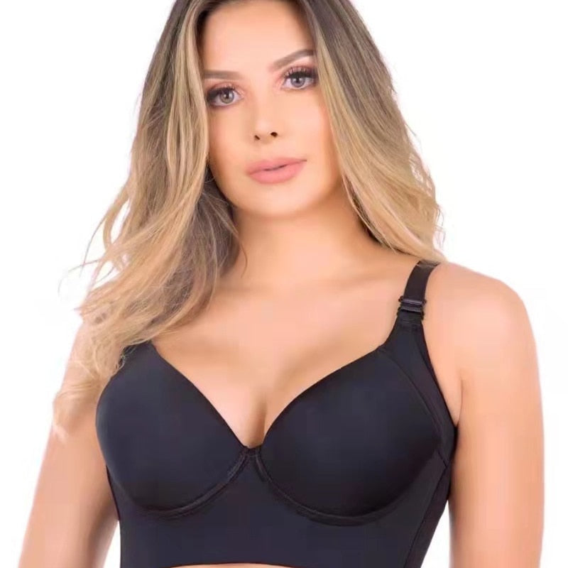 Sutiã Feminino, Push-Up,  Plus-Size. Sustentação e Elevação dos Seios. Modelador das Costas Evitando Marcas e Dobras Indesejáveis. Obs:- Ficar Atenta a Tabela de Conversão de Numeração